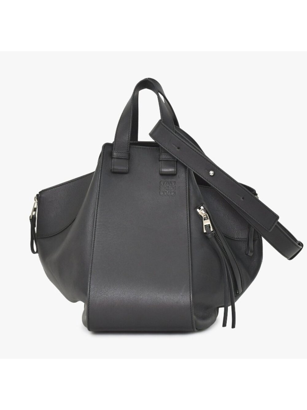 Loewe Hammock Black Shoulder Bag Silver